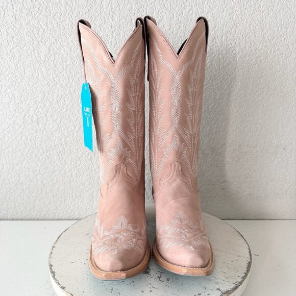 Lane LEXINGTON Womens Pink Cowboy Boots 7 Western Cowgirl Mid Calf Pointed Toe - Picture 5 of 11
